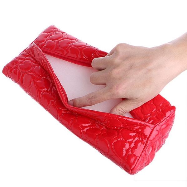 

pu leather hand arm rest semicircle cushion pillow nail art design manicure care soft nail tool salon hand holder e jllfms, Silver