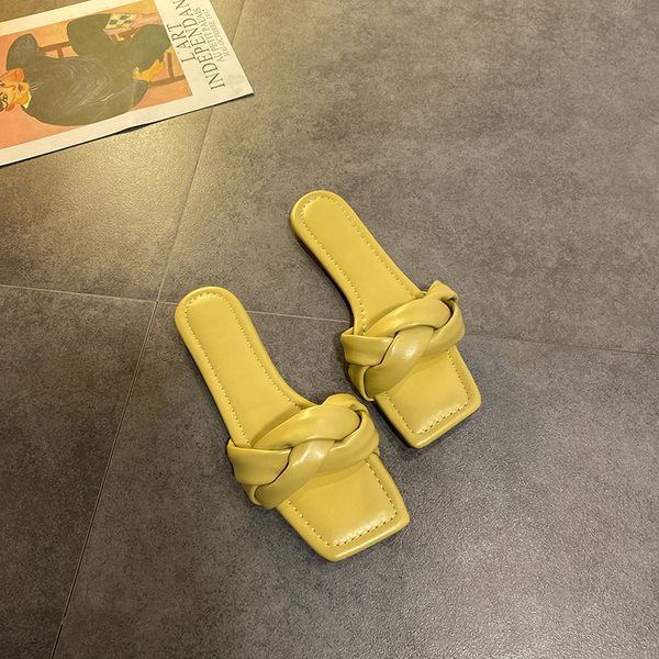 

women slippers weave women slipper solid platform square low heel peep toe outdoor slides casual beach female ladies shoes x1020, Black