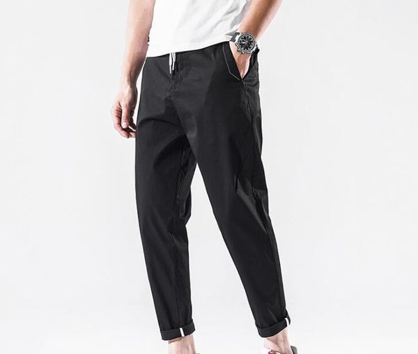

men's pants 2021 casual denim with youth fashion student male spring and summer nine points, Black