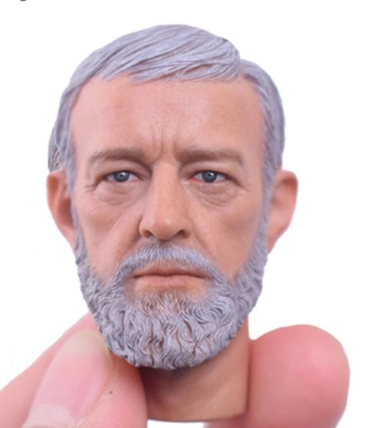 

16 scale obi-wan head sculpt carving pvc toy neck ver.fit 12&quot male figure body soldier toudiao model star