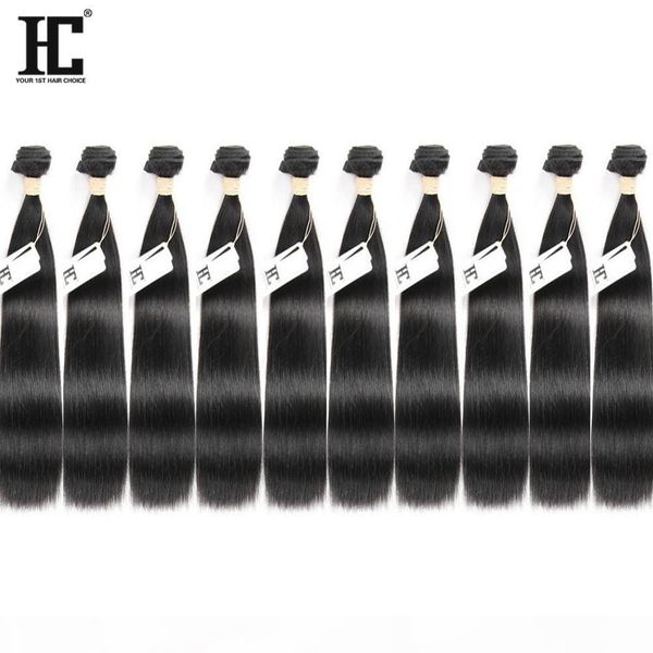 

hc hair wholesale price 10 bundles mink brazilian virgin hair straight 100% unprocessed human hair extensions machine double wefts, Black