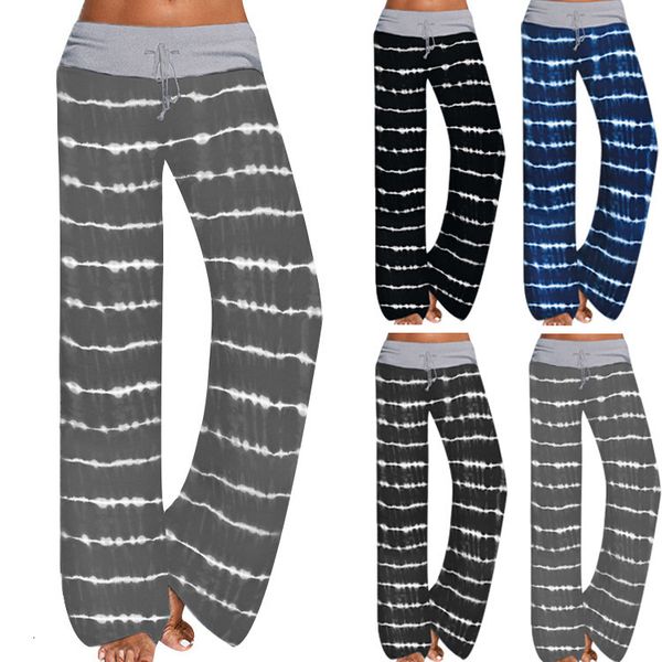 

2020 women's yoga pants loose stripe print leggings, Black