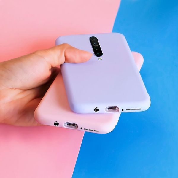 

phone cases for xiaomi redmi k30 5g global version / xiaomi poco x2 case solid color soft sile back cover f jlluea