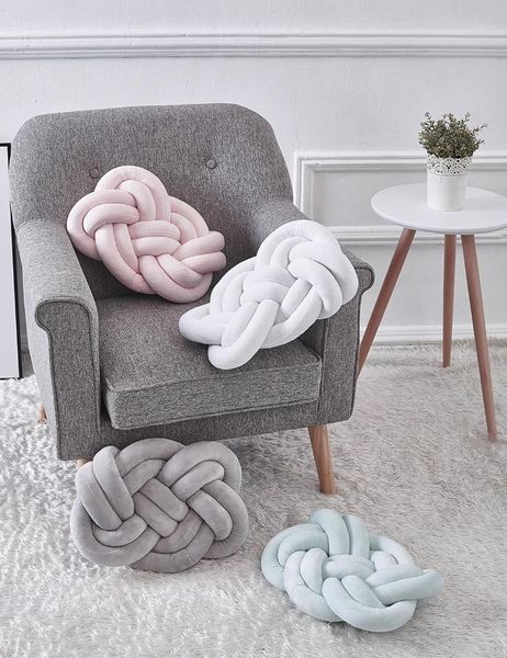

ins simple knotted cushion hand-woven long seat cushion creative handmade less deformable home decor seat1