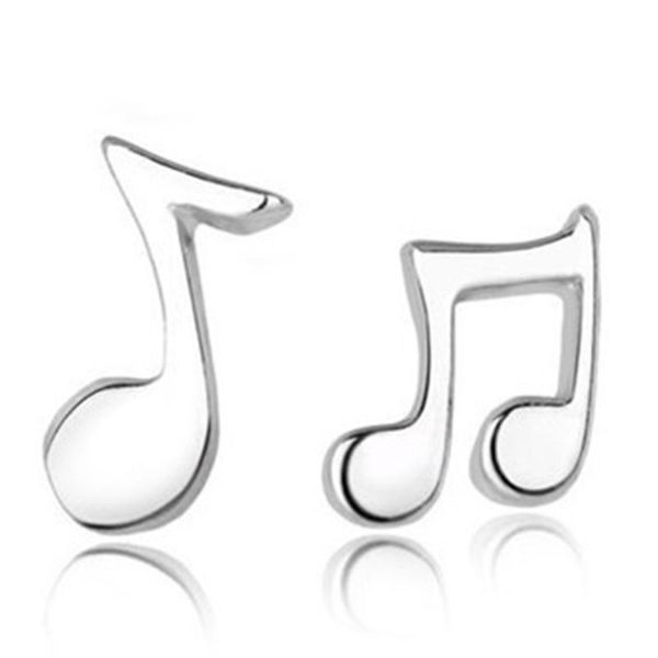 

stud women gift daily mini plated musical notes jewelry accessories exquisite party fashion dating asymmetry earrings, Golden;silver