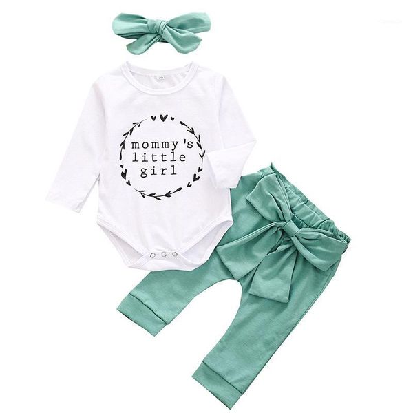 

clothing sets fashion baby autumn born clothes letter print romper + pants headband 3pcs for kids1, White