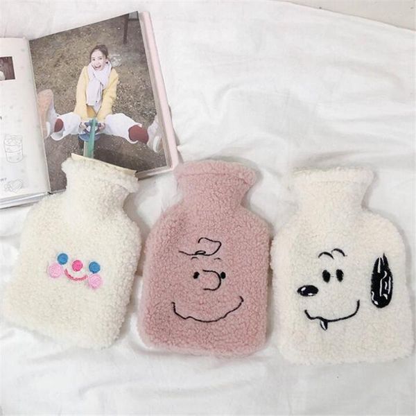 

1pc cute stress pain relief therapy cloud water bottle bag lambswool cozy cover winter warm heat reusable hand warmer ins jlllir