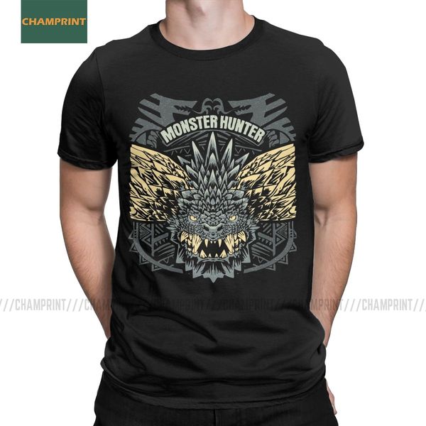 

men nergigante monster hunter world tees short sleeve gaming dragon hunting mhw game round collar hooded sweatshirt hoodie men t shirt