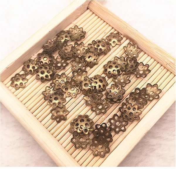 

500pcs/lot 6mm 8mm silver gold plated hollow flower petal end spacer beads caps charms bead for jewelry making acc jllpqz