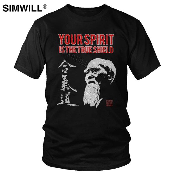 

handsome vintage aikido o sensei mens printed soft round neck sleeve morihei ueshiba tee gift hooded sweatshirt hoodie men t shirt