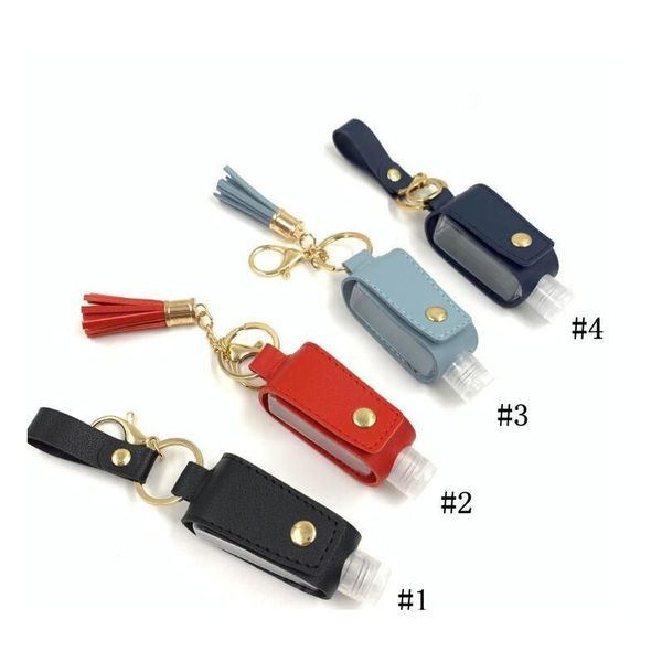 

hand sanitizer bottle cover pu leather tassel holder keychain protable keyring cover storage bags home storage jllqct lajiaoyard