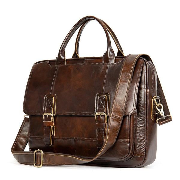 

men briefcase bag cow leather shoulder messenger bags business office handbag for 14 inch laptravel bag