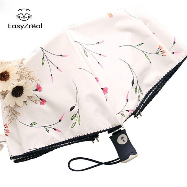 

easyzreal 2020 нового ms вс lady ветрозащитного дождь зонт увы суперлегкость черного клей цветок три складной matic зонт подарков wmtlxc