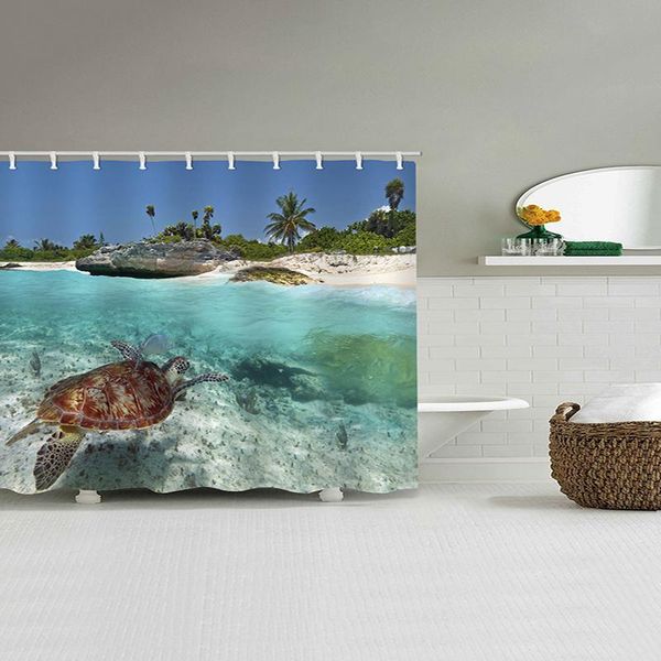 

шол крюк занавеса 12 sea liner полиэстер прозрачный ткань бассейн водонепроницаемый душ черепаха ванной yxlvbz garden_light