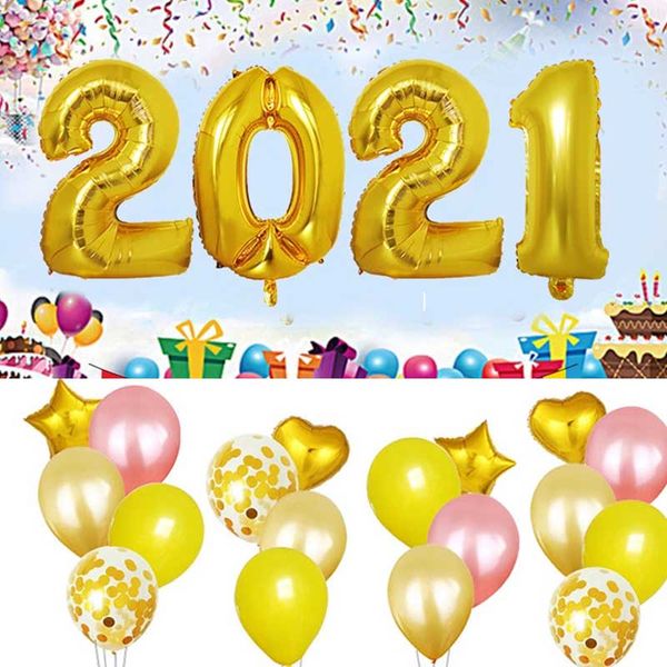 

32inch 2021 number foil balloons fashion new years eve party festival decorations balloons anniversary graduation supplies kimter-k404fa