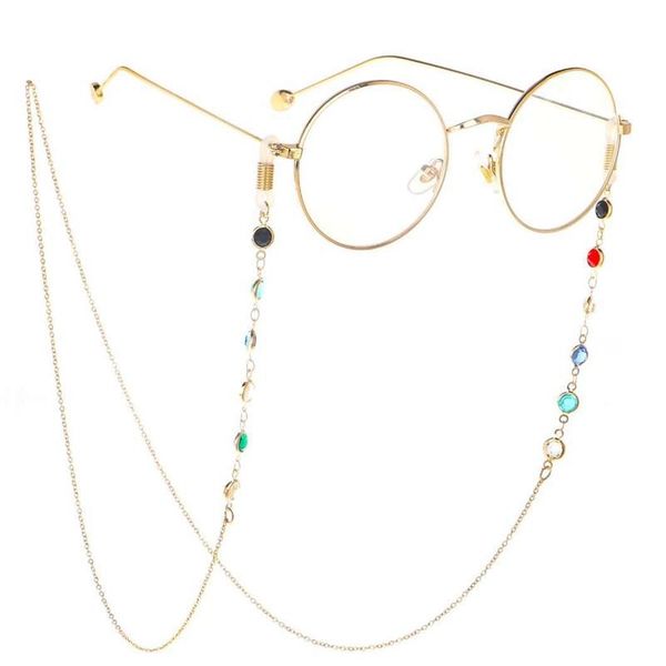 

fashion women gem eyeglass colorful chains glasses reading glasses cords holder strap lanyards women eyewear accessories, Silver