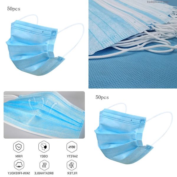 

civilian masks 50pcs/pack dust of full 3-layers filtering disposable non-woven maskss s
