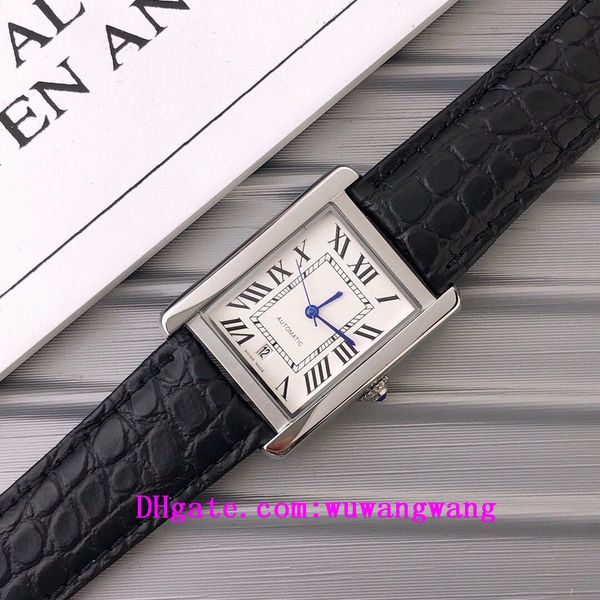 

2020 classic tank men watches joker leather wristwatches 316l stainless steel square mens watch d3153