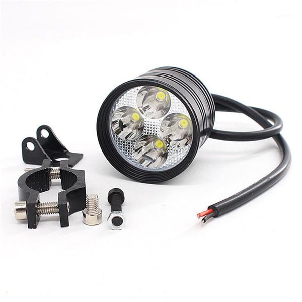 

2pcs 4 led motorcycle light headlight assembly 10w 1000lm universal scooter fog spotlight 6000k white car led lamp1