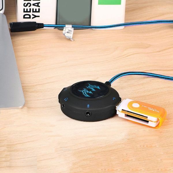 

s2 4 port usb sound card hub mic adapter external audio converter for pc lap splitter external audio converter1