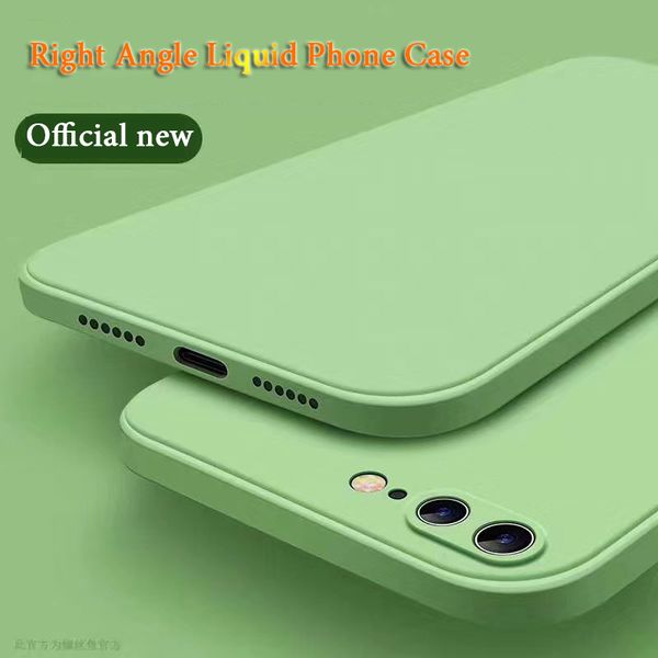

luxury original square liquid silicone soft case for iphone 11 pro x xr xs max 7 8 6 6s plus 12max 12 colors phone cover