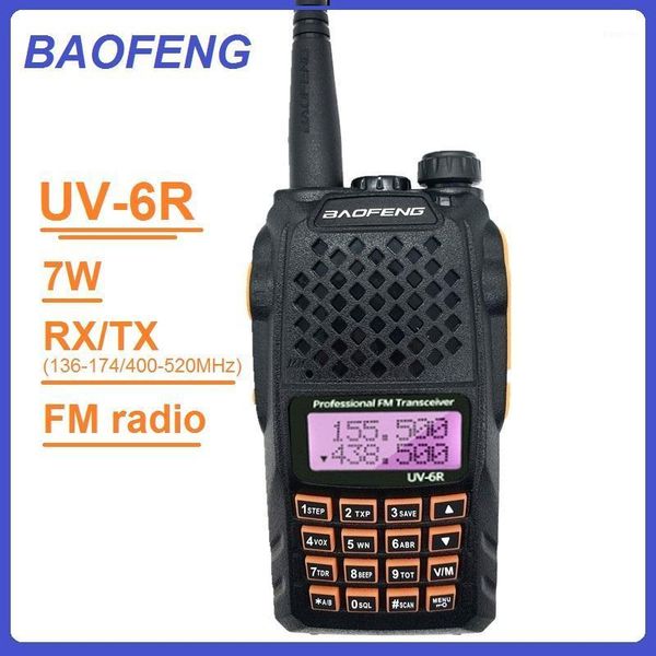 

7w baofeng uv-6r walkie talkie radio transceiver 10km long range dual band portable cb radio scanner wireless interphone1