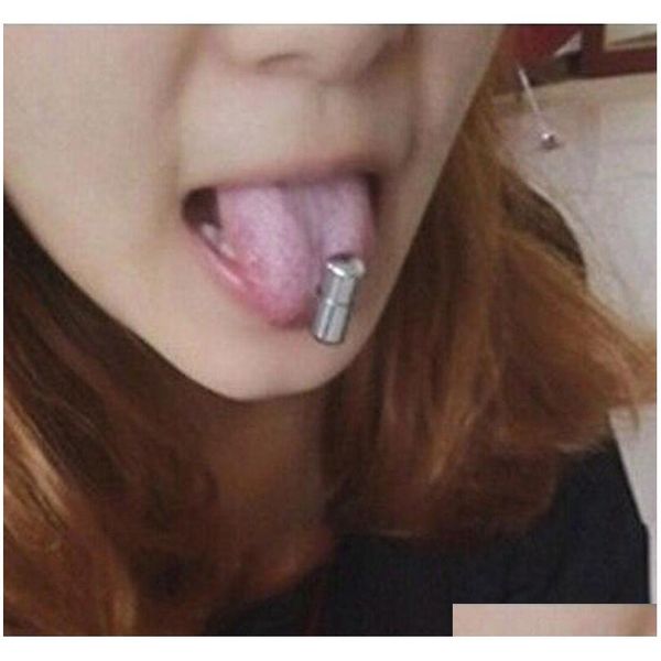 

new stainless steel vibrating mas tongue ring stud body jllvih home003, Silver