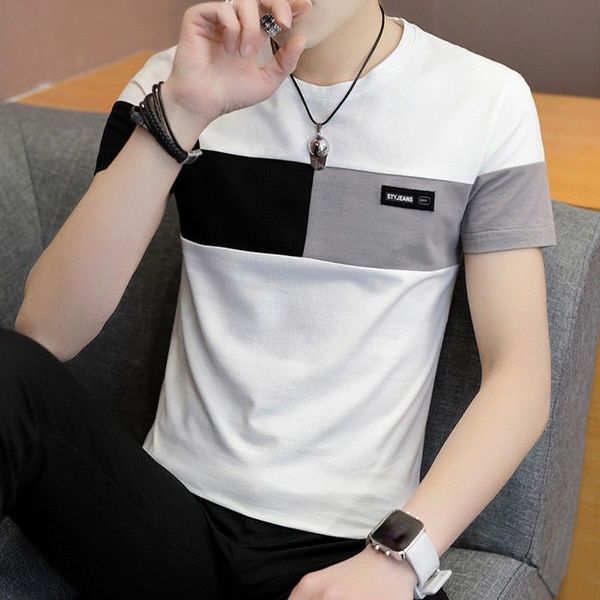 

men t shirt casual short sleeve men's basic tees stretch mens clothing chemise kg-3, White;black