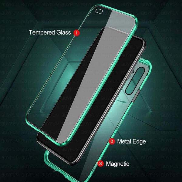 

360 full cover magnetic case for oppo realme 6 pro case realmy raelme realmi 5 5i double sided tempered glas qyldea