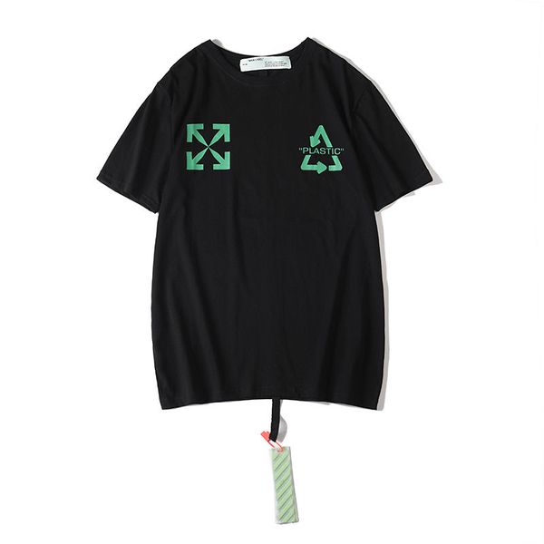 

20ss summer mens short-sleeved off limited triangle arrow key print t-shirt mens loose couple half-sleeved shirt