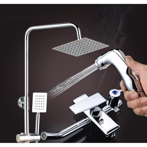 

new 4 gear spray gun shower set full brass rain home bathroom supplies faucet concealed shower set