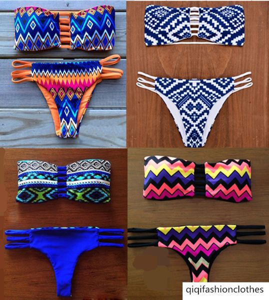 

seven color ripple multi rope hollow out bra bikini swimsuit, White;black