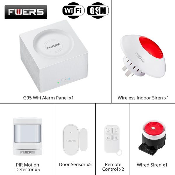 

alarm systems fuers est wifi gsm system g95 wireless home security buglar kit tuya remote control 11 language switchable panel