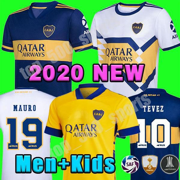 

2020 2021 boca juniors soccer jersey home away boca juniors gago osvaldo carlitos perez de rossi tevez pavon jrs men kids football shirt top, Black;yellow
