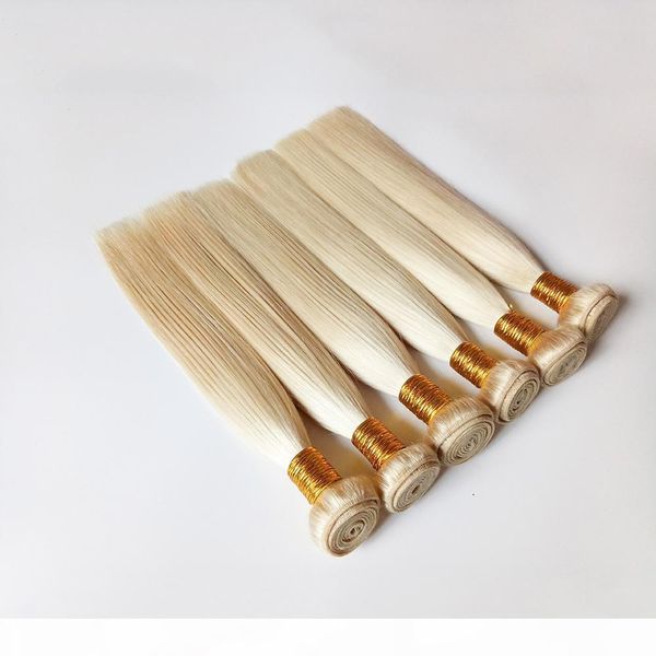 

brazilian virgin straight hair doublt weft price hair weaves mongolian 613# golden color human remy hair weft extensions in stock, Black