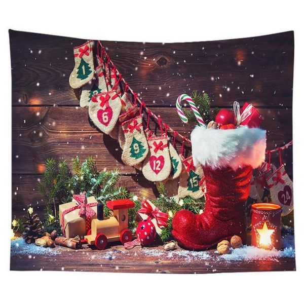 

christmas decoration tapestry home bedroom wall hanging cartoon santa claus print tablecloth yoga mat beach towel party backdrop dhf2564