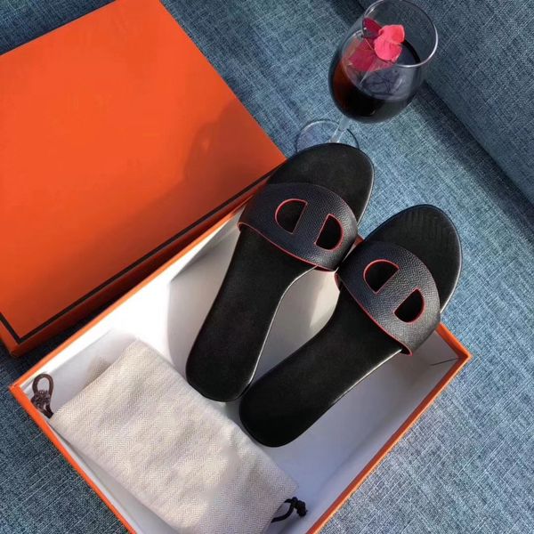 

fashion paris womens slippers beautiful scuffs shoes summer beach slides girls flat slippers ladies flip flops loafers with box, Black