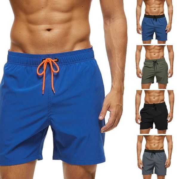 

men's swimwear quick dry short casual beach mesh lining comfy zipper pockets trunk elastic drawstring waist shorts for vacation1, White;black