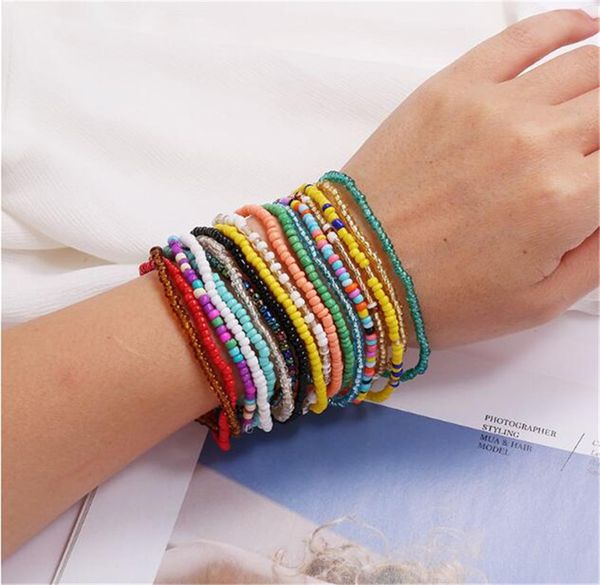 

handmade beads anklet stretch bracelets women girls ankle wrist bracelet beach anklets bangles barefoot sandals foot jewelry ly10191, Red;brown