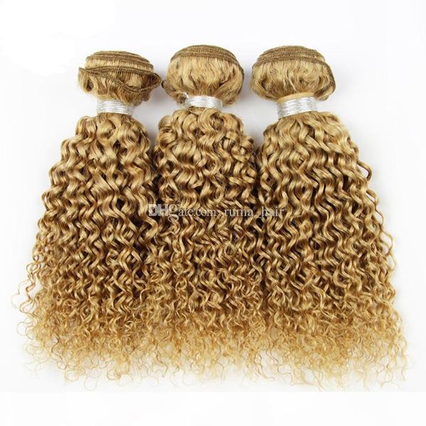 

honey blonde deep wave curly hair 3bundles hair extension brazilian peruvian indian malaysian remy hair 8a grade 27 strawberry blonde bundle, Black;brown