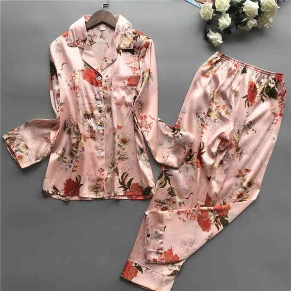 

print pyjamas women spring fall stitch pijamas set silk feeling sleepwear pajamas for women pijama feminino pyjama, Black;red