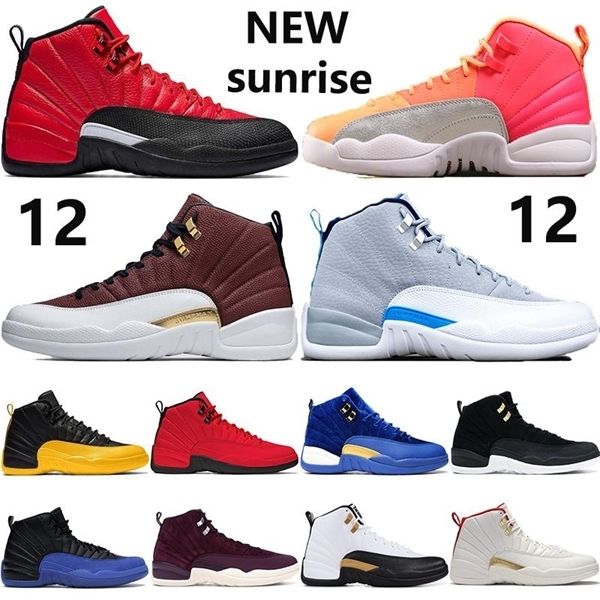 

топ 12 радужных светоотражающего 12s jumpman баскетбола обувь обратной игра грипп восход солнце университет золото cny белые темно-серый fib
