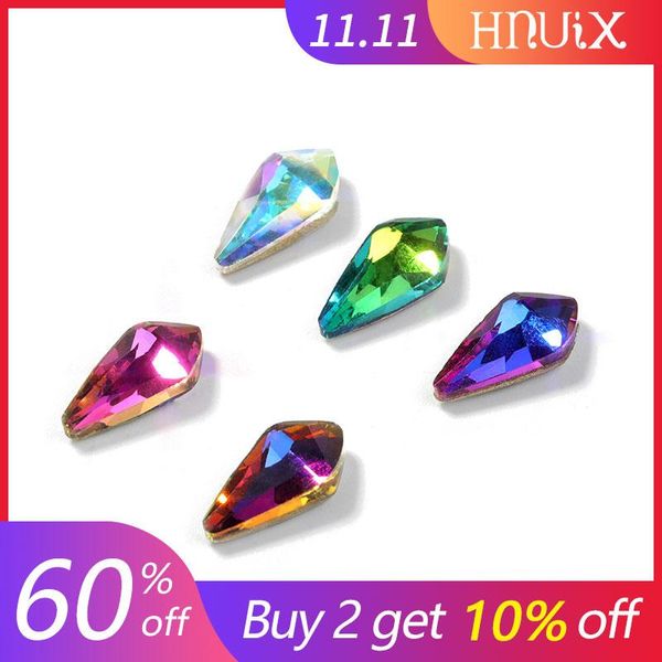 

nail art decorations hnuix 10pcs clear ab rhinestones for 3d arrow shape charm nails gems diy flat back strass crystal, Silver;gold
