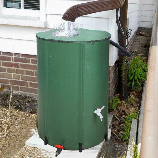 

100 gallon rain barrel folding portable water collection outdoor collector patio