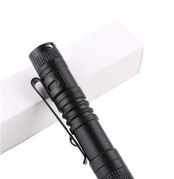 

led strong light flashlight pens shape electric torch waterproof flashlights pen lamp clasp clip ou wmtcpp powerstore2012