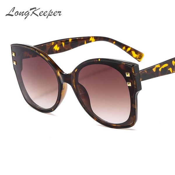 

longkeeper oversized butterfly sunglasses women gold rivet gradient uv400 sun glasses brand designer female eyewear okulary, White;black