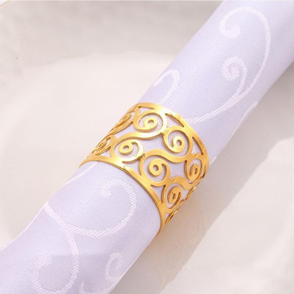 

12pcs napkin rings hollow spiral design napkin holder buckles wedding dining festival party table dec qyljeh