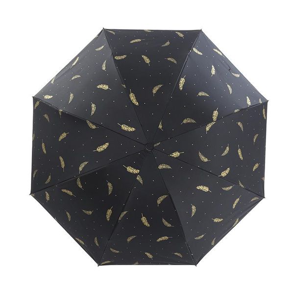 

yada gold feather black coating umbrella rain women uv umbrella car for womens windproof folding umbrellas ys031 bbyczw