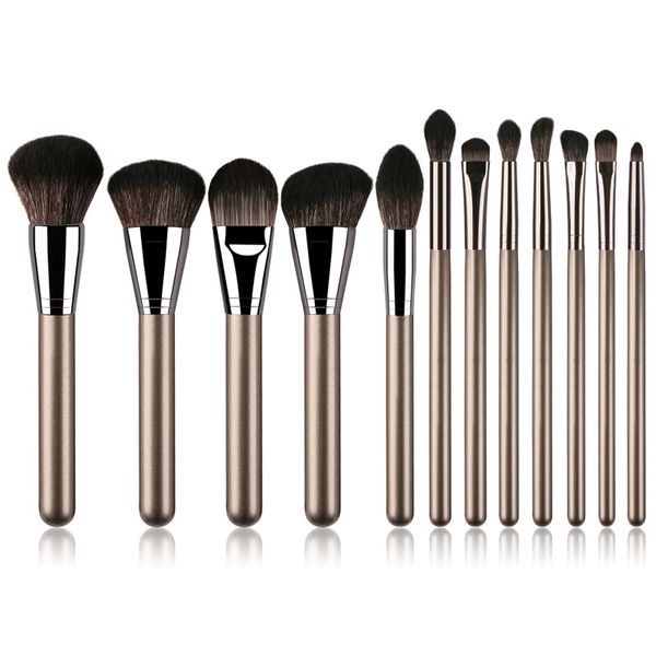 

12pcs cosmetic brush set facial makeup tools foundaton blush eye shadow high gloss loose powder cleaner synthetic hair