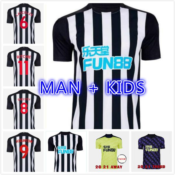 

men + kids kits 20 21 nufc joelinton soccer jerseys shelvey 2020 2021 almiron ritchie gayle equipment football shirt, Black;yellow